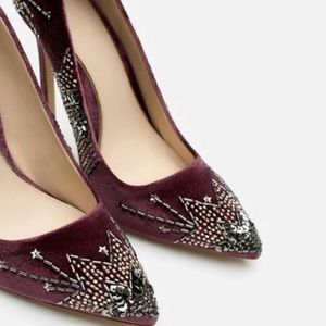 Zara Plum Studded Heels